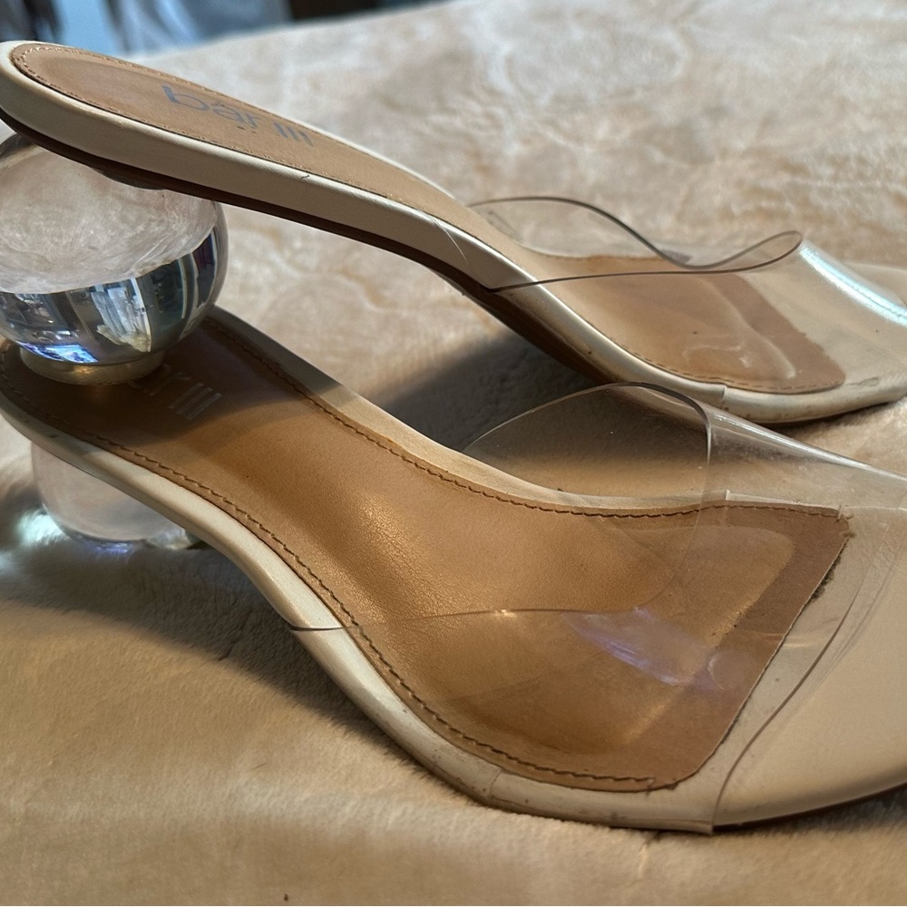 Bar III Clear and Tan Heels